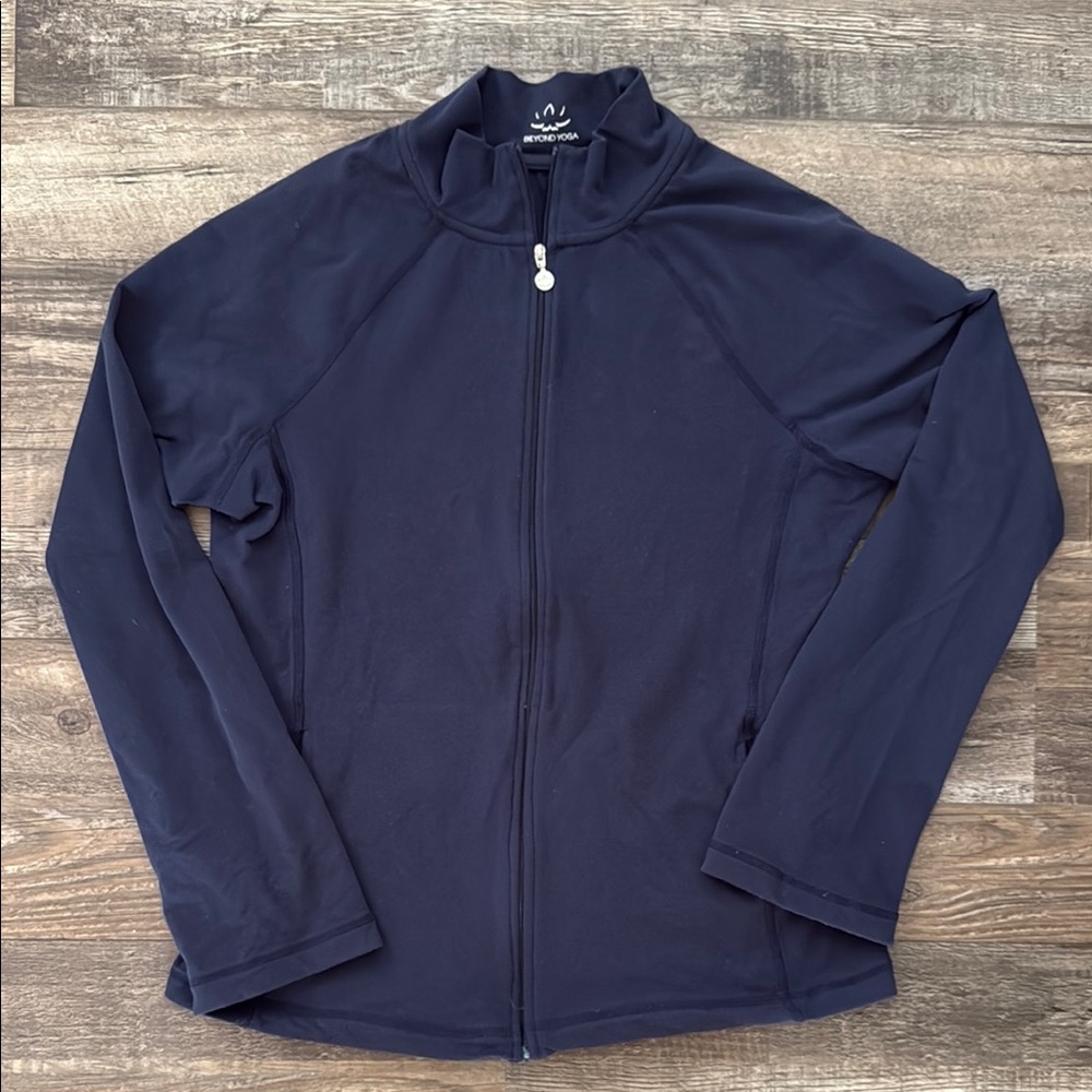 Beyond Yoga Navy Blue Full-Zip Jacket